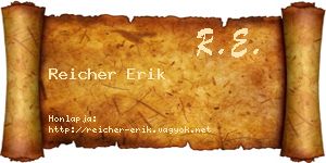 Reicher Erik névjegykártya